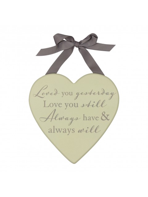 Amore MDF Heart Plaque 20cm - Loved You Yesterday